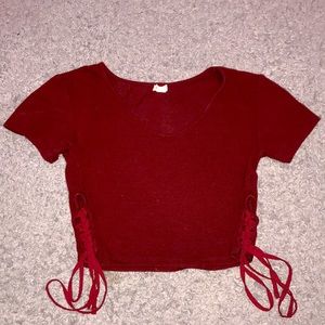 Garage Burgundy Crop Top